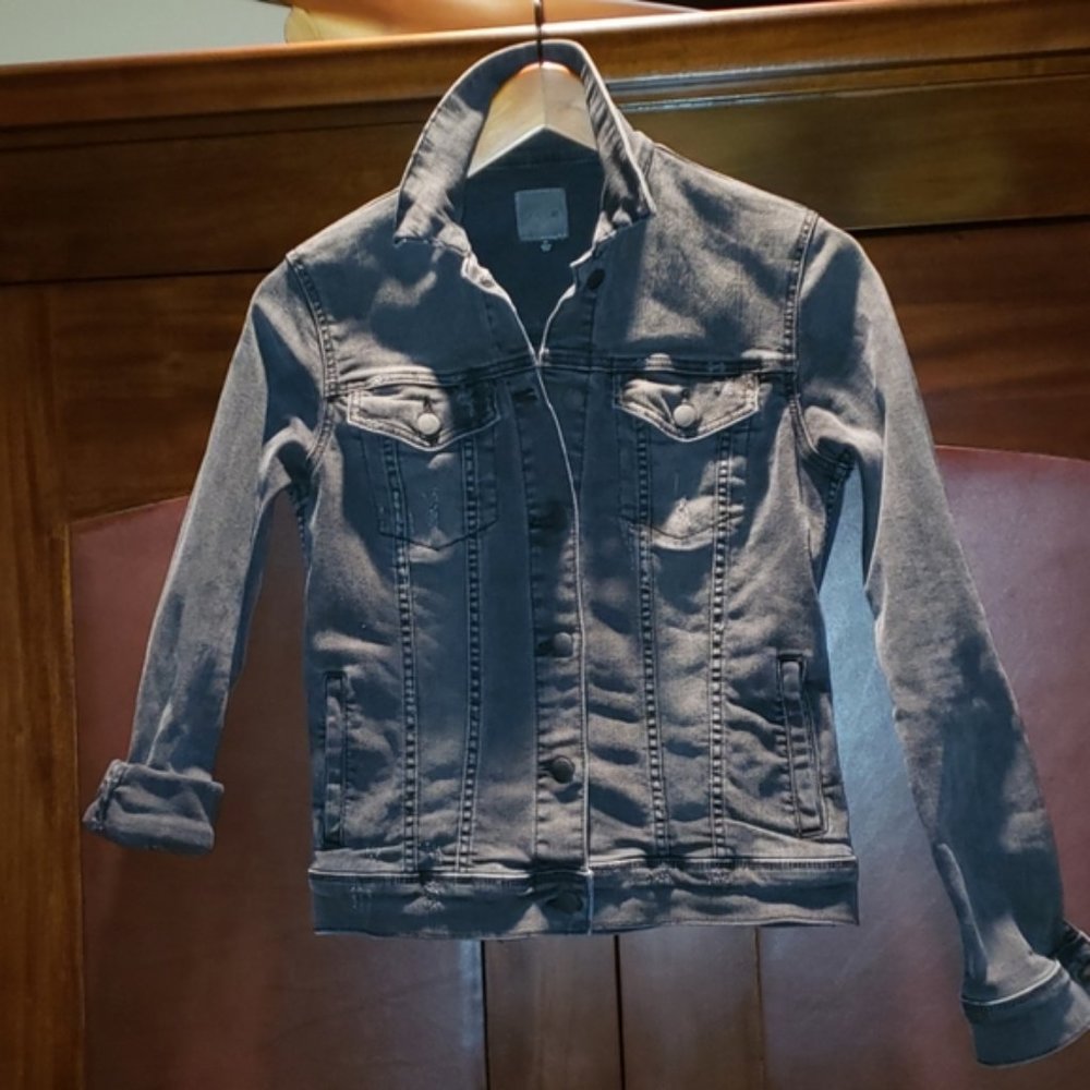 Joe's Jean's Distressed Black Jean Jacket